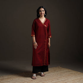 Straight cotton dharwad kurta for women 21 - handcrafted