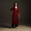 Straight cotton dharwad kurta for women 21 - handcrafted