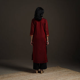 Straight cotton dharwad kurta for women 21 - handcrafted