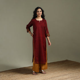 Straight cotton dharwad kurta for women 30 - handcrafted