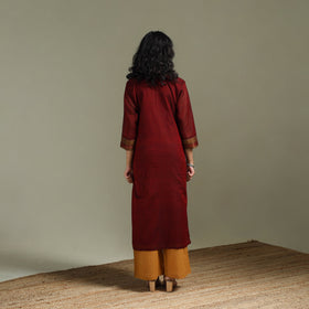 Straight cotton dharwad kurta for women 30 - handcrafted