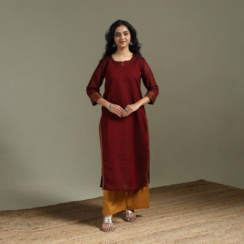 Straight cotton dharwad kurta for women 30 - handcrafted