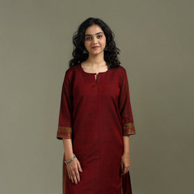 Straight cotton dharwad kurta for women 30 - handcrafted