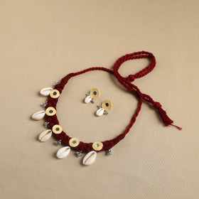 Thread Braided Shell Choker Necklace Set