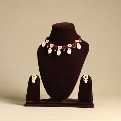 Thread Braided Shell Choker Necklace Set