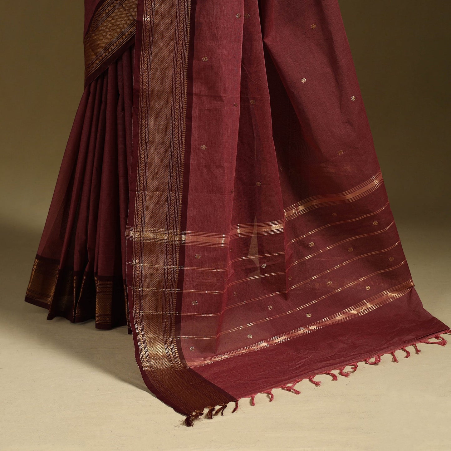 Thread buti cotton kanchipuram saree with border 01