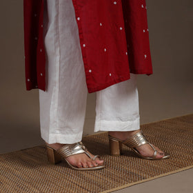 Maroon Thread Buti Work Cotton Plain Kurta Set (Set of 2)