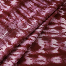 Buy Maroon Tie-Dye Cotton Shibori Fabric Online