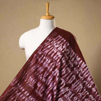 Buy Maroon Tie-Dye Cotton Shibori Fabric Online