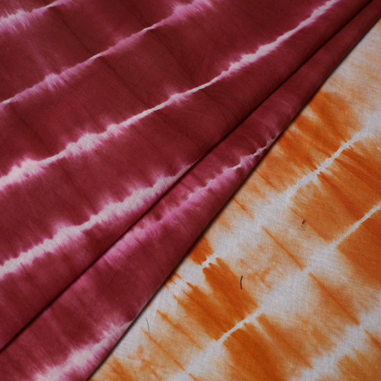  Maroon Tie-Dye Cotton Shibori Fabric 