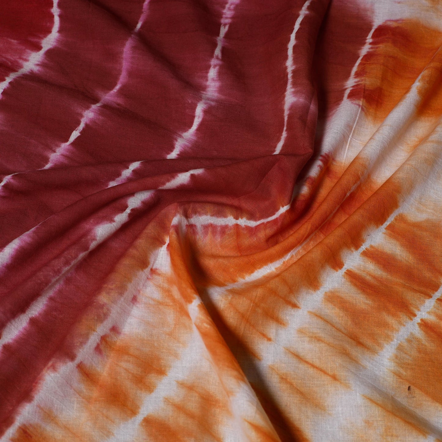  Maroon Tie-Dye Cotton Shibori Fabric 