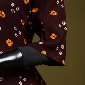 Maroon - tie-dye cotton short bandhani kurta 01