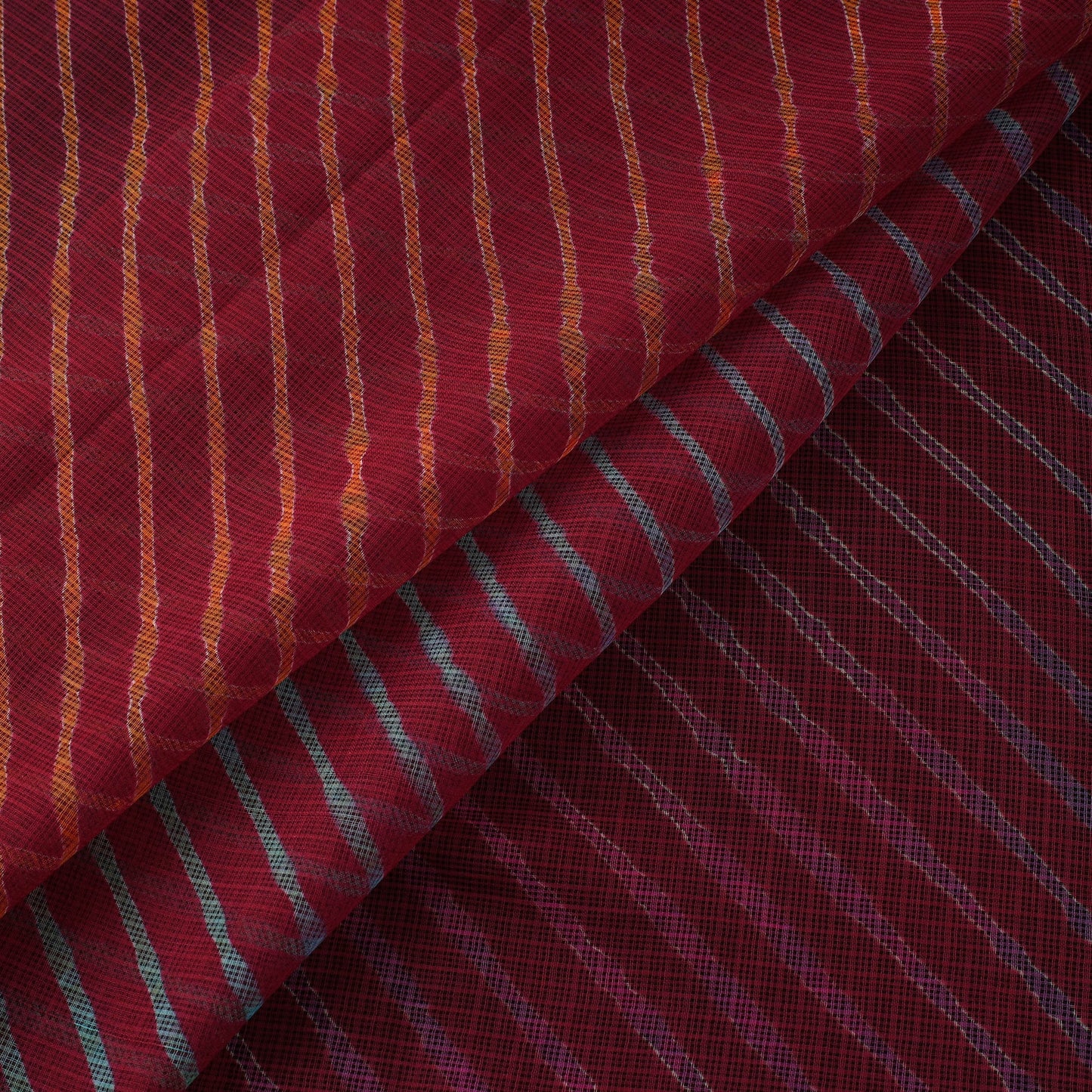 Maroon - tie-dye kota doria cotton leheriya fabric 03