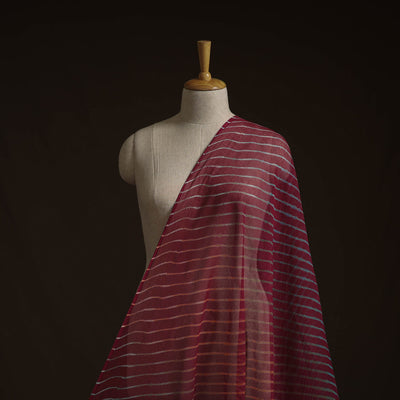 Maroon - tie-dye kota doria cotton leheriya fabric 03