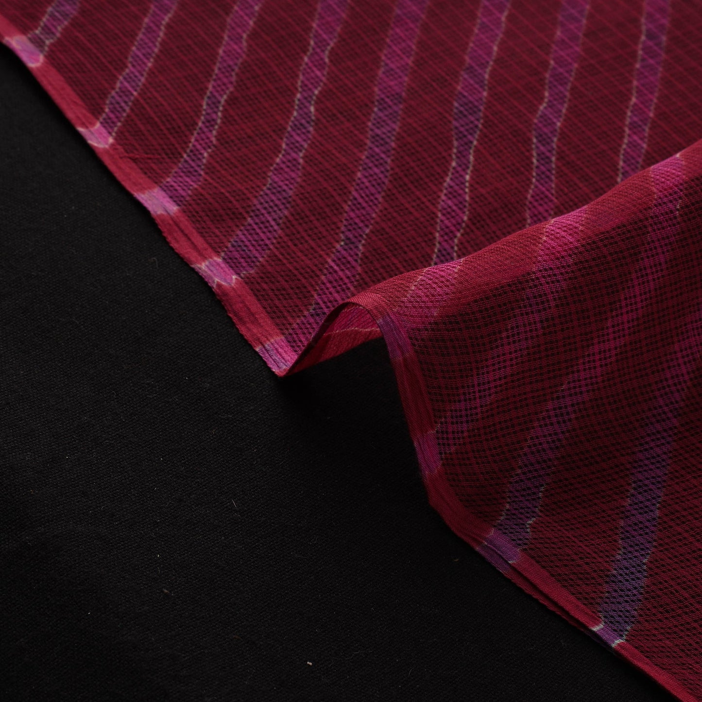 Maroon - tie-dye kota doria cotton leheriya fabric 03