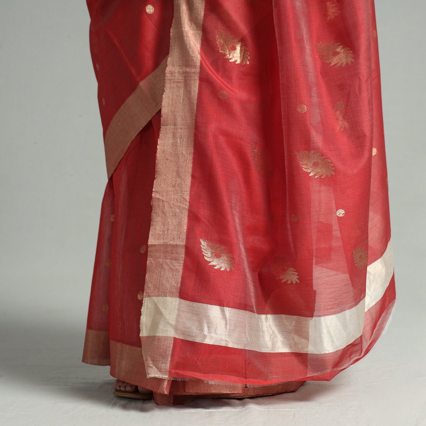  Traditional Chanderi Silk Buta Handloom Zari Work Saree 22 