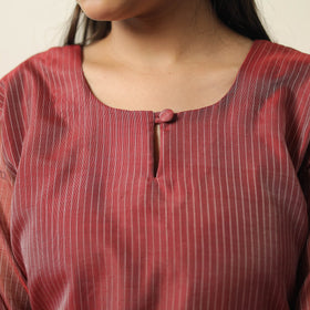  Traditional Maheshwari Silk Handloom Kurta with Dupatta Set 02 