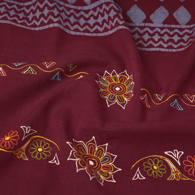  Traditional Rogan Art Hand Painted Batik Cotton Stole 