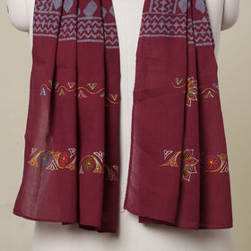  Traditional Rogan Art Hand Painted Batik Cotton Stole 