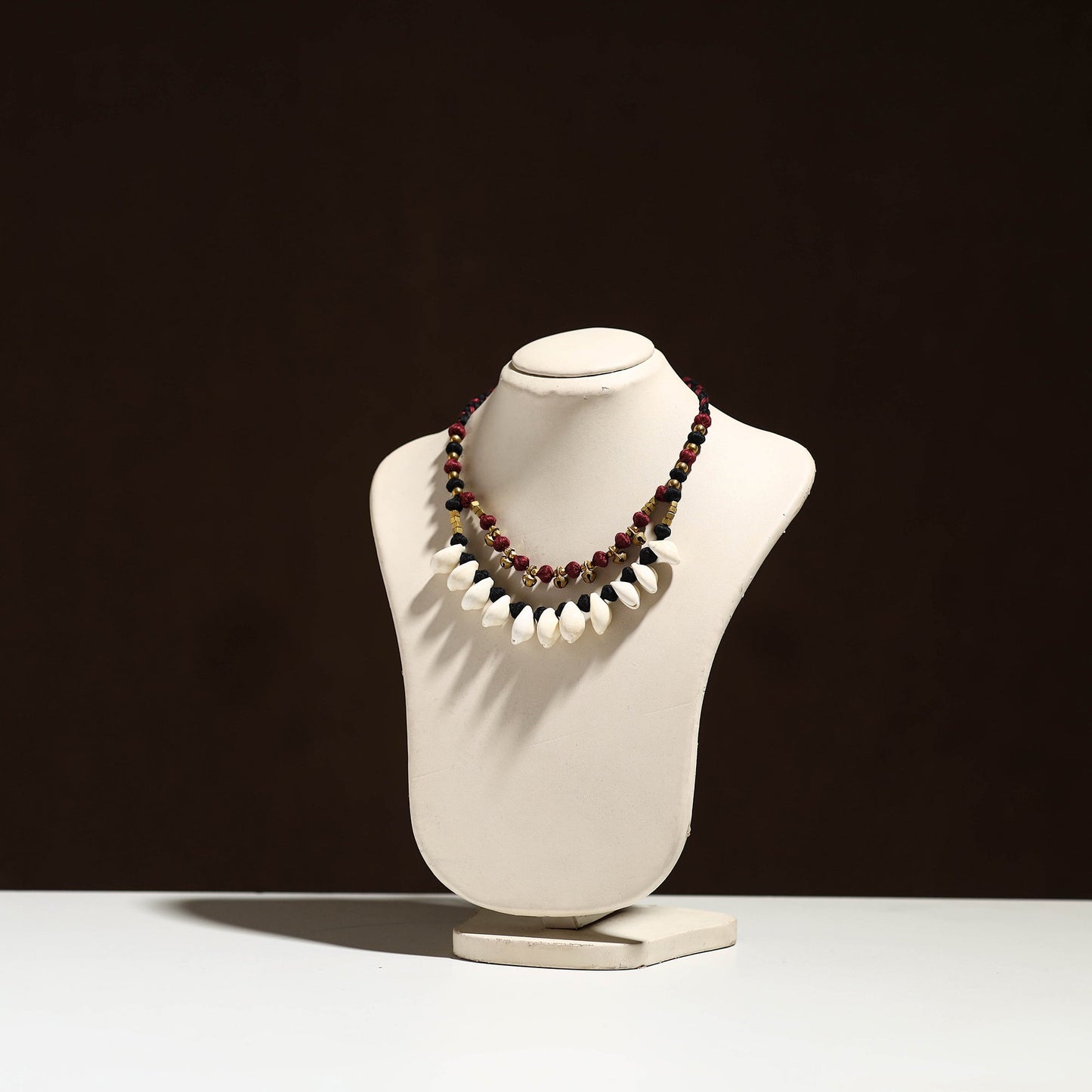 Maroon - tribal odisha dokra threadwork handmade necklace