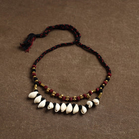 Maroon - tribal odisha dokra threadwork handmade necklace