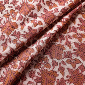Maroon - Vanaspati Bagru Block Print Cotton Fabric