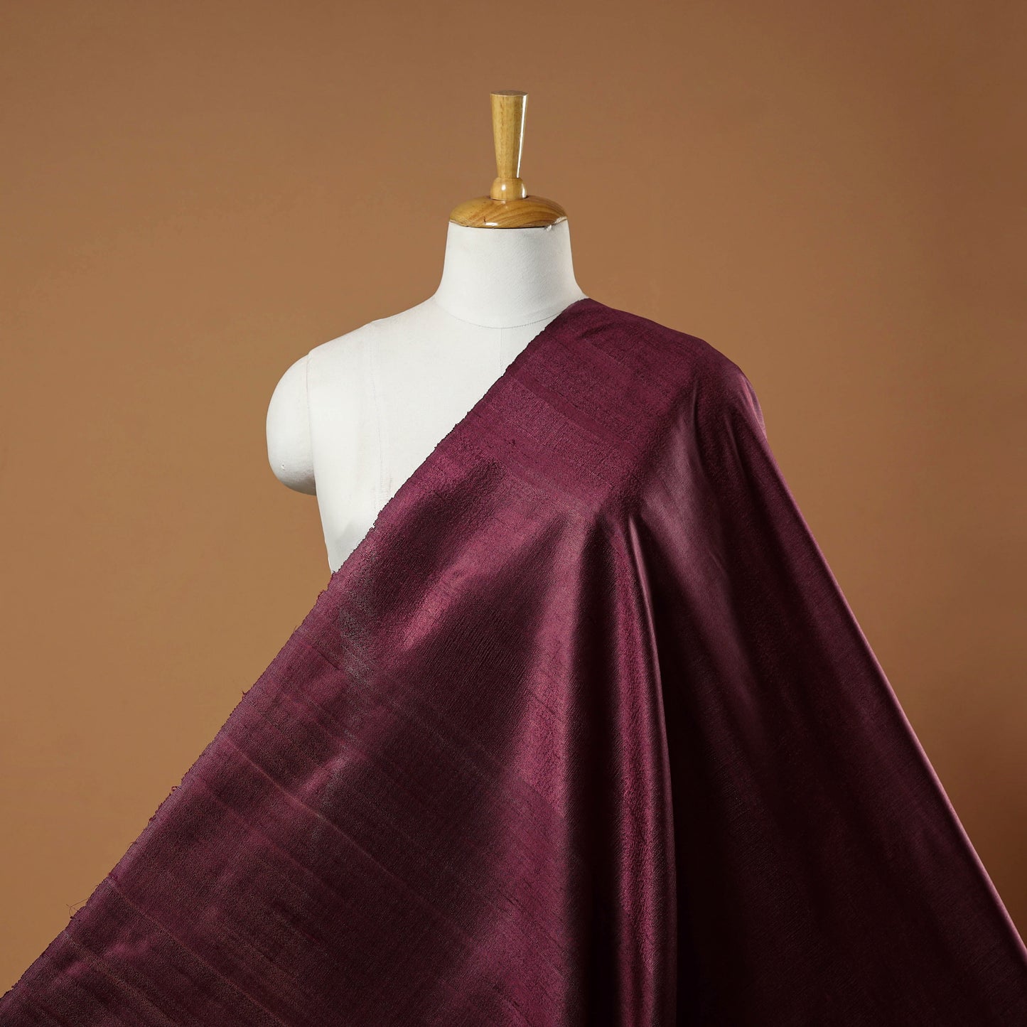 Maroon - vidarbha tussar x ghicha silk handloom fabric 13