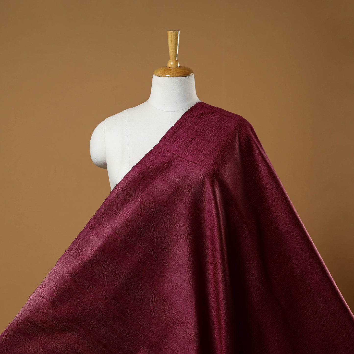 Maroon - vidarbha tussar x ghicha silk handloom fabric 16