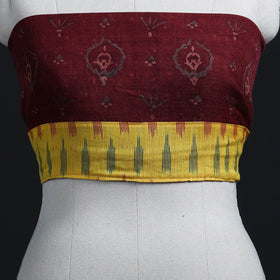 Buy Maroon Block Print Woollen Bagh Blouse Piece 