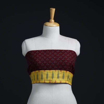 Buy Maroon Block Print Woollen Ajrakh Blouse Piece 