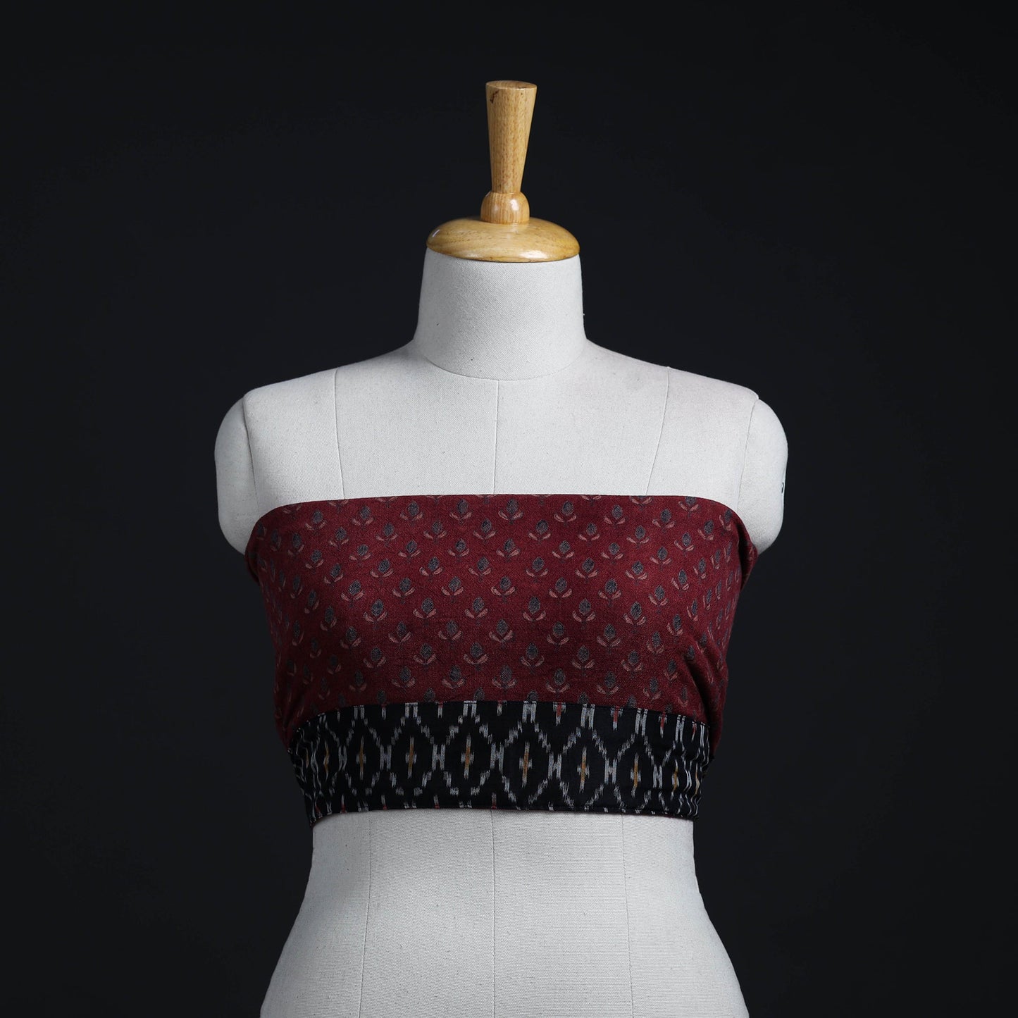 Maroon - woollen blouse piece 52 - handcrafted
