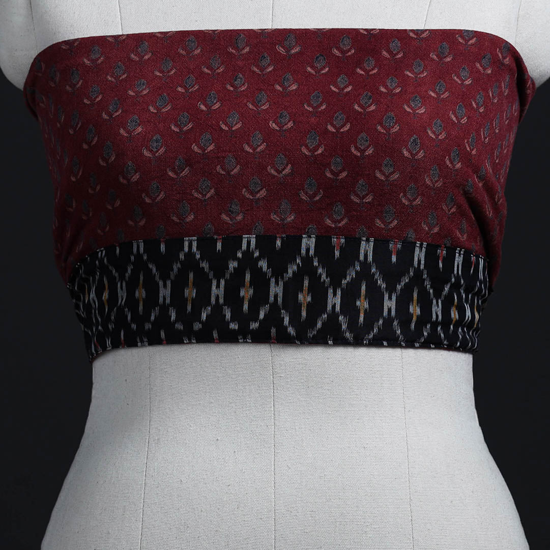 Maroon - woollen blouse piece 52 - handcrafted
