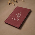 Yoga hand embroidered fabric cover handmade paper journal