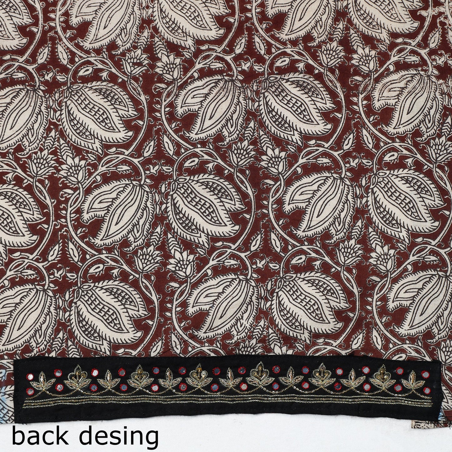 Buy Zardozi Hand Embroidered Kalamkari Cotton Blouse Piece 21 