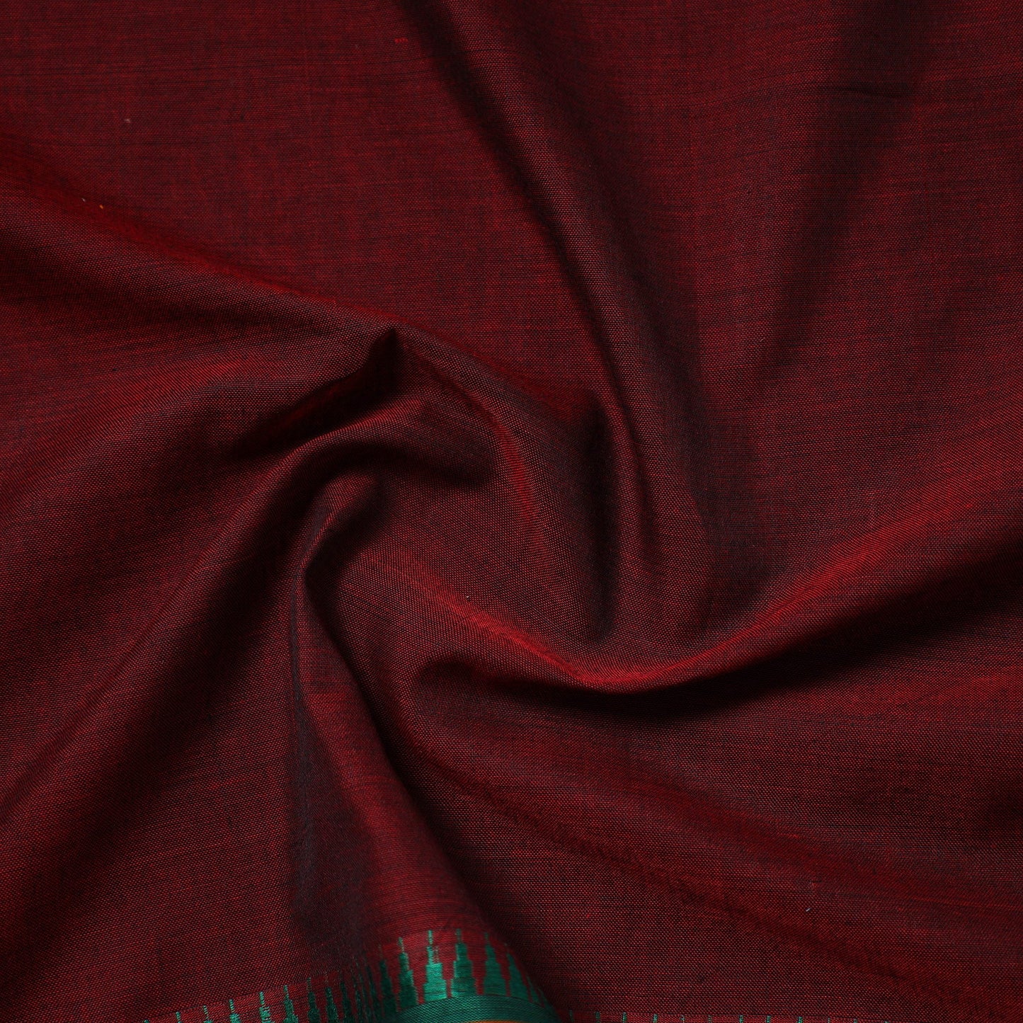 Maroon Zari Border Dharwad Cotton Fabric