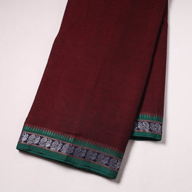 Maroon Zari Border Dharwad Cotton Fabric