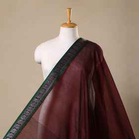 Maroon Zari Border Dharwad Cotton Fabric