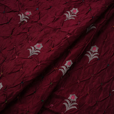 Zari buti silk tie-dye bandhani fabric 26 - handcrafted