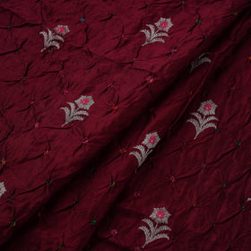 Zari buti silk tie-dye bandhani fabric 26 - handcrafted