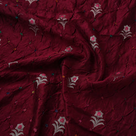 Zari buti silk tie-dye bandhani fabric 26 - handcrafted