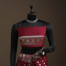 Zari work chiniya silk banarasi saree 13 - handcrafted