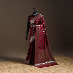 Zari work chiniya silk banarasi saree 13 - handcrafted