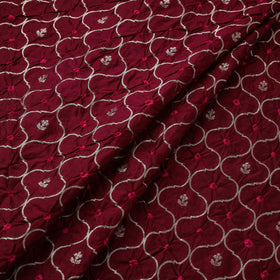 Zari work silk tie-dye bandhani fabric 37 - handcrafted