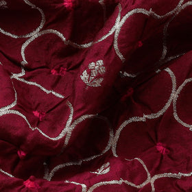 Zari work silk tie-dye bandhani fabric 37 - handcrafted