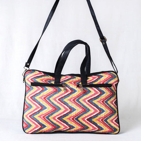  Marudhara Hand Block Printed Kantha Work Laptop Bag 