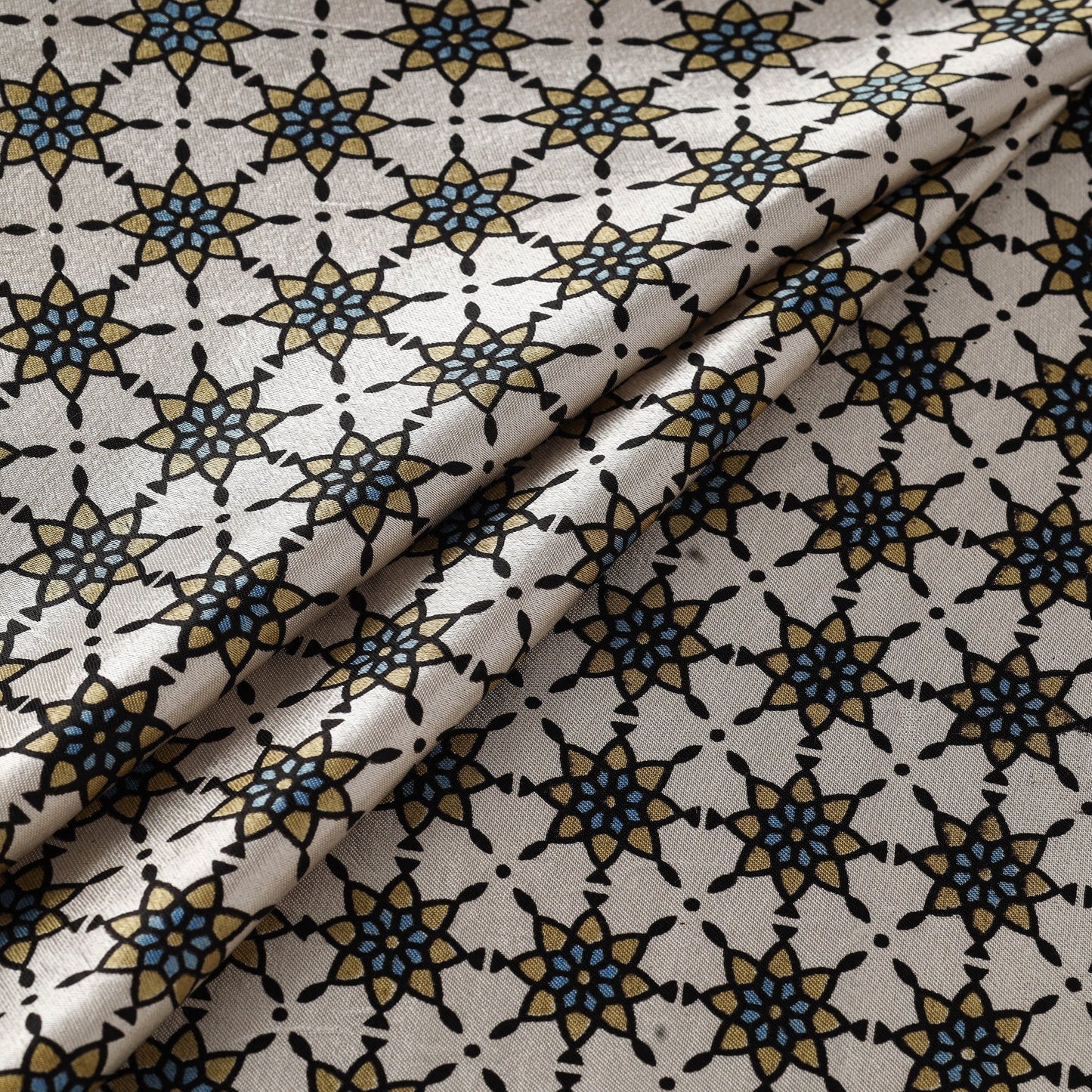 Mashru silk natural dyed fabric 04 - handcrafted