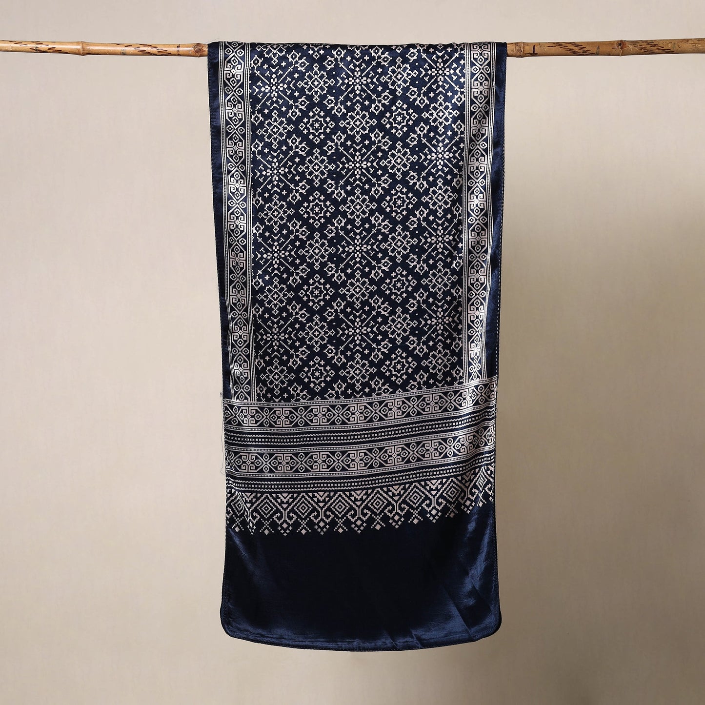 Mashru silk printed stole 34 - handcrafted