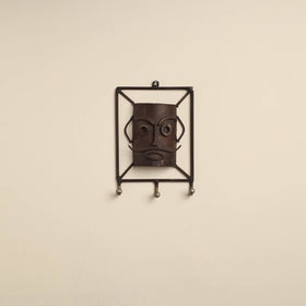 Mask (male) - handmade recycled metal sculpture