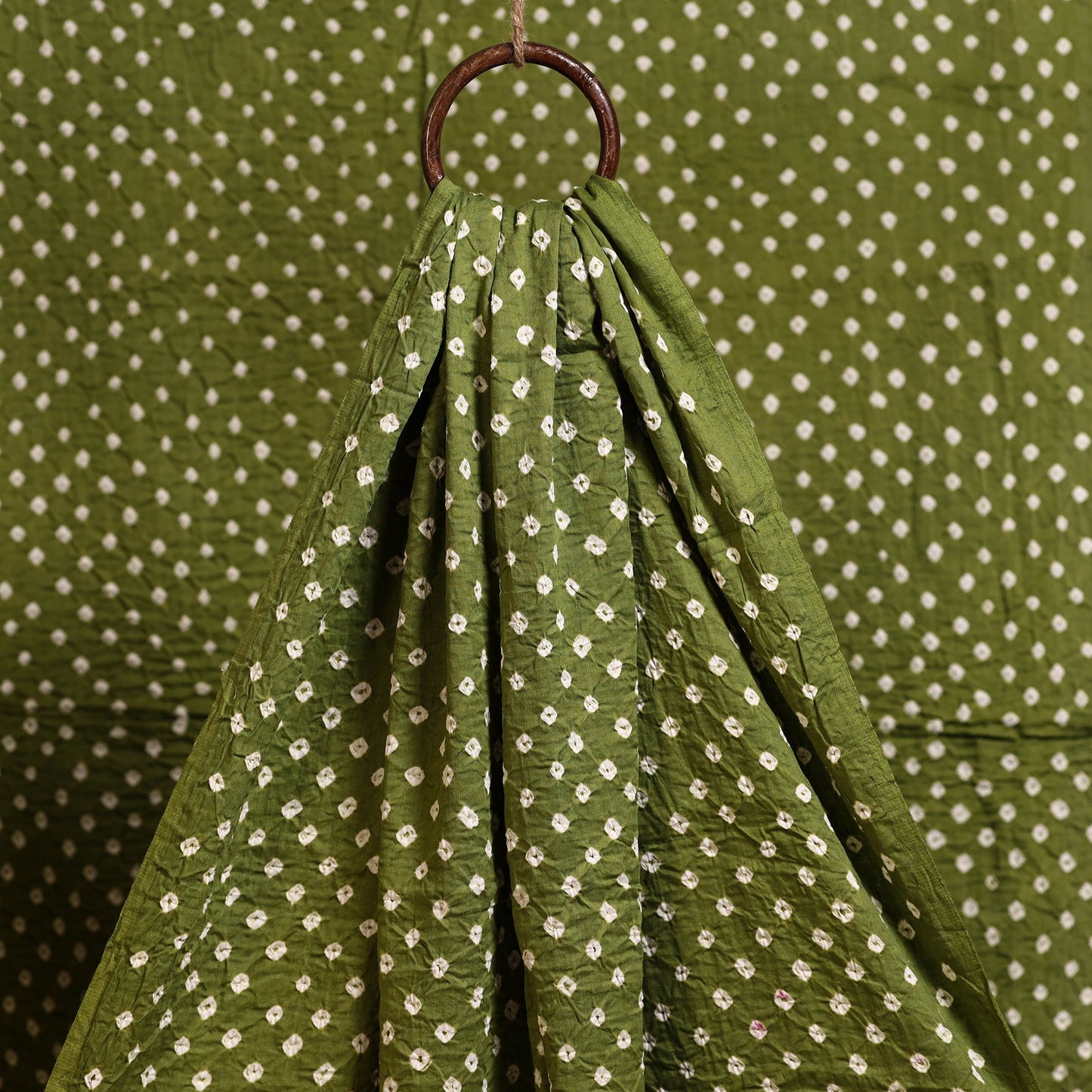  Green Kutch Tie-Dye Mul Cotton Bandhani Fabric
