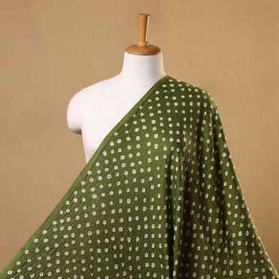  Green Kutch Tie-Dye Mul Cotton Bandhani Fabric